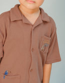 Tommy Waffle Knits Button Down Shirt With Toucan Embroidery
