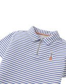 Bruno Zigzag Stripe Twill Jersey Polo Shirt With Guitar Embroidery