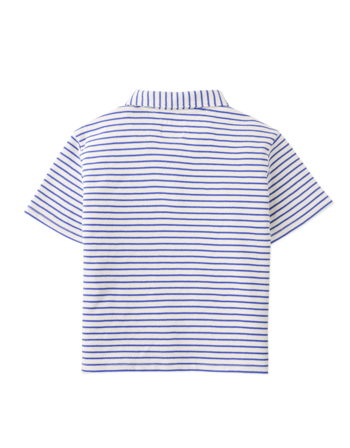 Bruno Zigzag Stripe Twill Jersey Polo Shirt With Guitar Embroidery