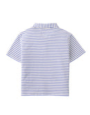 Bruno Zigzag Stripe Twill Jersey Polo Shirt With Guitar Embroidery