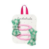Gertie Gingham Twisty Bow Clips