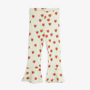 Outlined hearts flared trousers