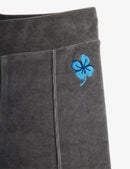 Clover velour flared trousers