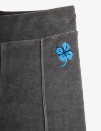 Clover velour flared trousers