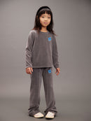 Clover velour flared trousers