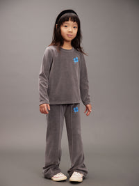 Clover velour flared trousers