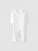 WHITE BABYGROW WITH ROUND COLLAR