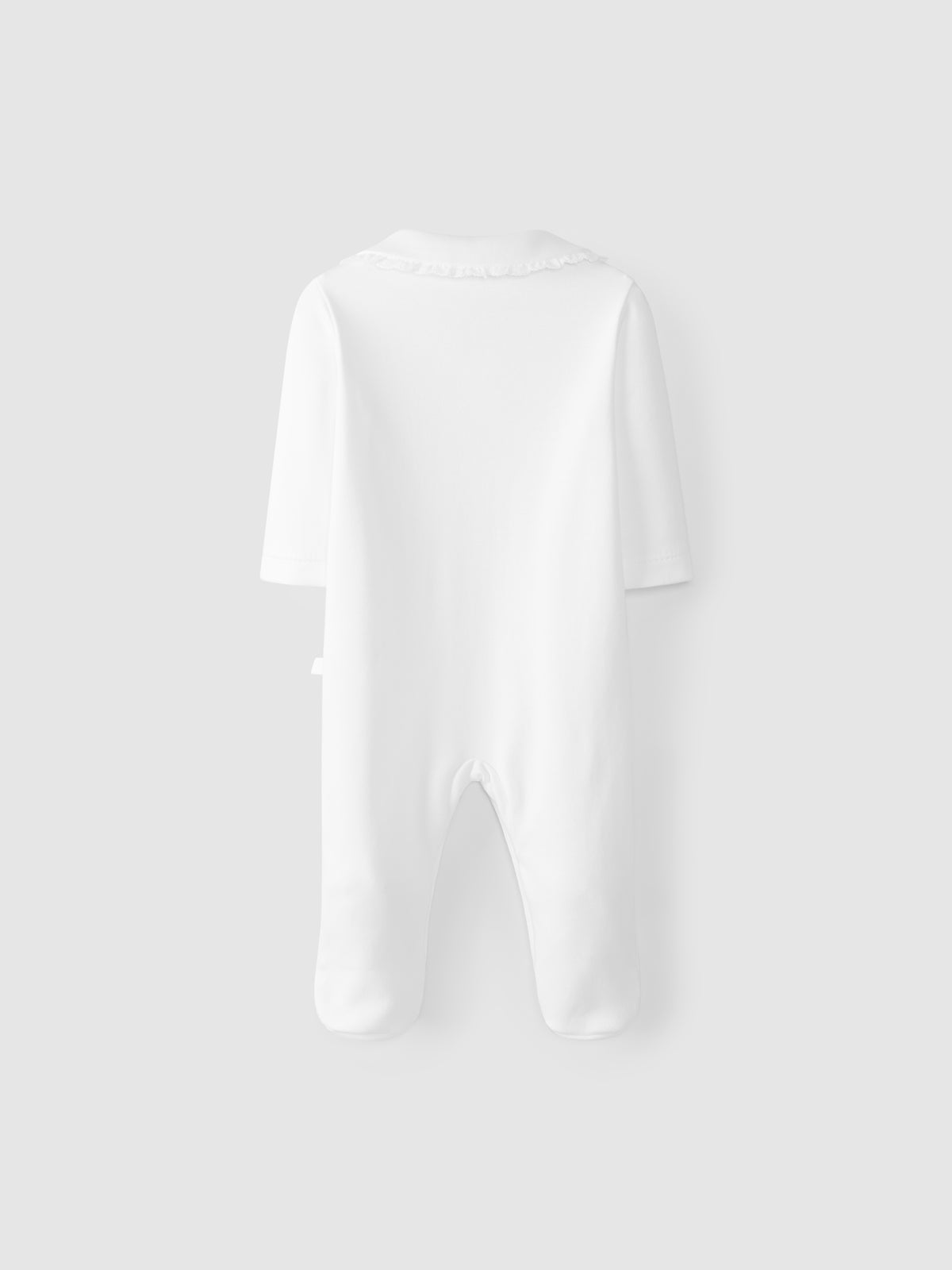 WHITE BABYGROW WITH ROUND COLLAR