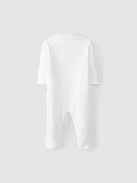 WHITE BABYGROW WITH ROUND COLLAR