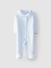 BLUE BABYGROW WITH ROUND COLLAR