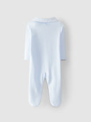 BLUE BABYGROW WITH ROUND COLLAR