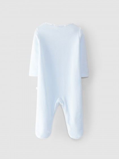 BLUE BABYGROW WITH ROUND COLLAR