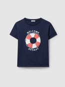 "Welcome Aboard" swim ring T-Shirt Navy