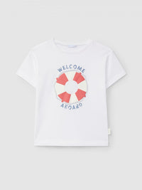 "Welcome Aboard" swim ring T-Shirt White