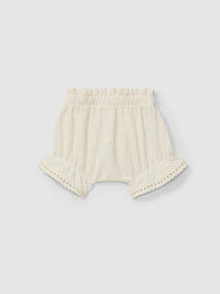 Blouse and shorts set with embroidery and lace details