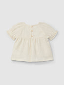Blouse and shorts set with embroidery and lace details