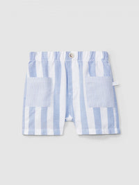 Pull-up shorts striped Oxford fabric