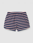 Pull-up shorts in multi-coloured striped plush