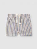 Dungaree shorts multi-coloured stripes