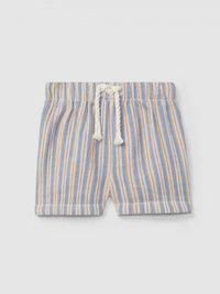 Dungaree shorts multi-coloured stripes