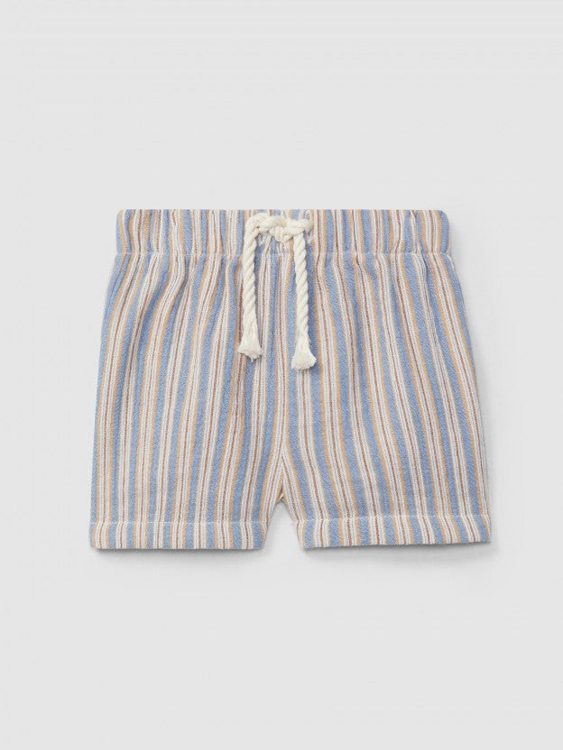 Dungaree shorts multi-coloured stripes