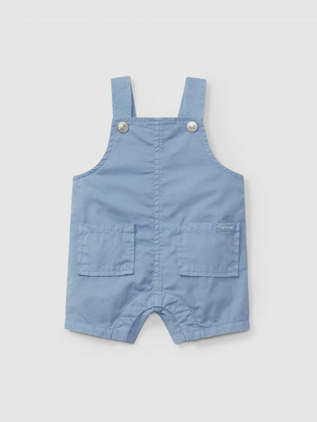 Twill dungaree shorts with pockets