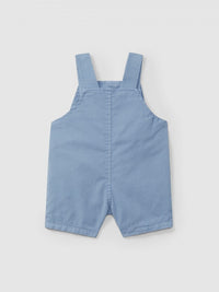 Twill dungaree shorts with pockets