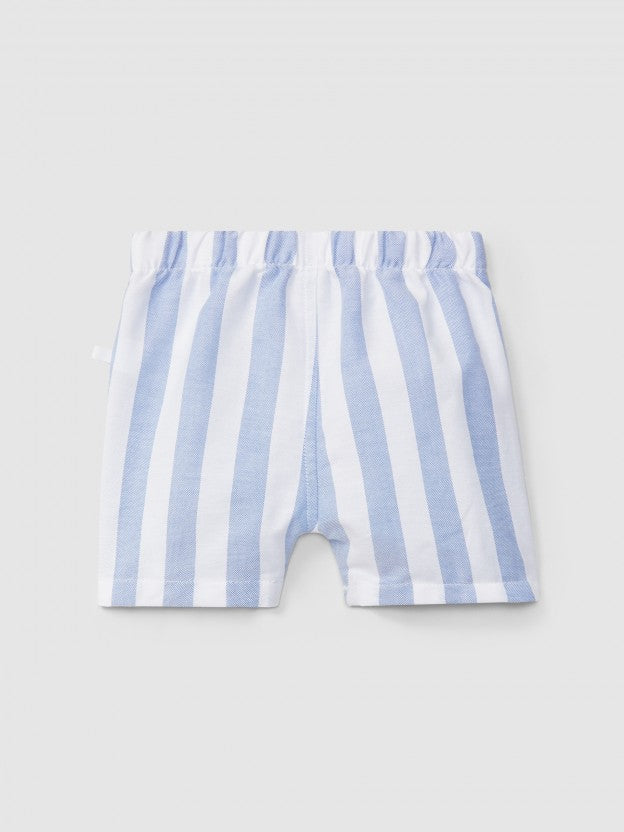 Pull-up shorts striped Oxford fabric