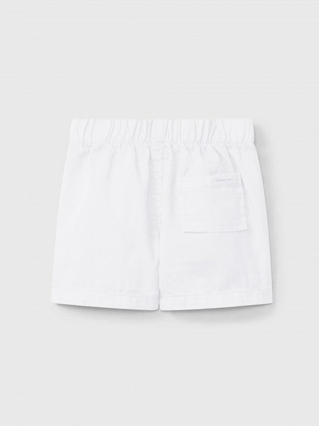 Pull-up shorts in plain twill