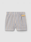 Dungaree shorts multi-coloured stripes