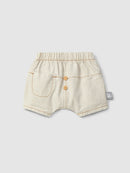 Organic style pull-up shorts with pocket