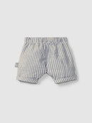 Pull-up shorts in striped fabric - Indigo