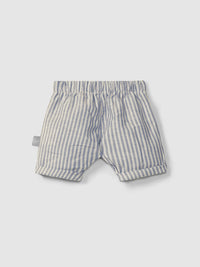 Pull-up shorts in striped fabric - Indigo