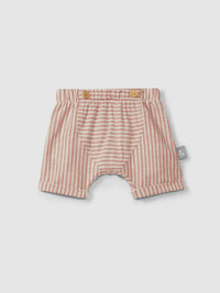Pull-up shorts in striped fabric - Terracotta