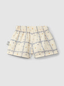 Pull-up shorts printed textured cotton