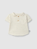 Striped polo shirt with pocket