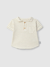 Striped polo shirt with pocket