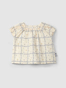 Blouse printed textured cotton