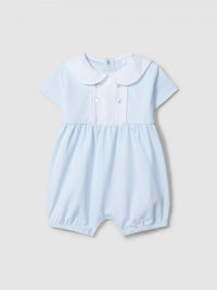 Shortie sailor collar and striped jacquard - Blue