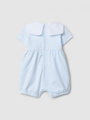 Shortie sailor collar and striped jacquard - Blue