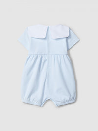 Shortie sailor collar and striped jacquard - Blue