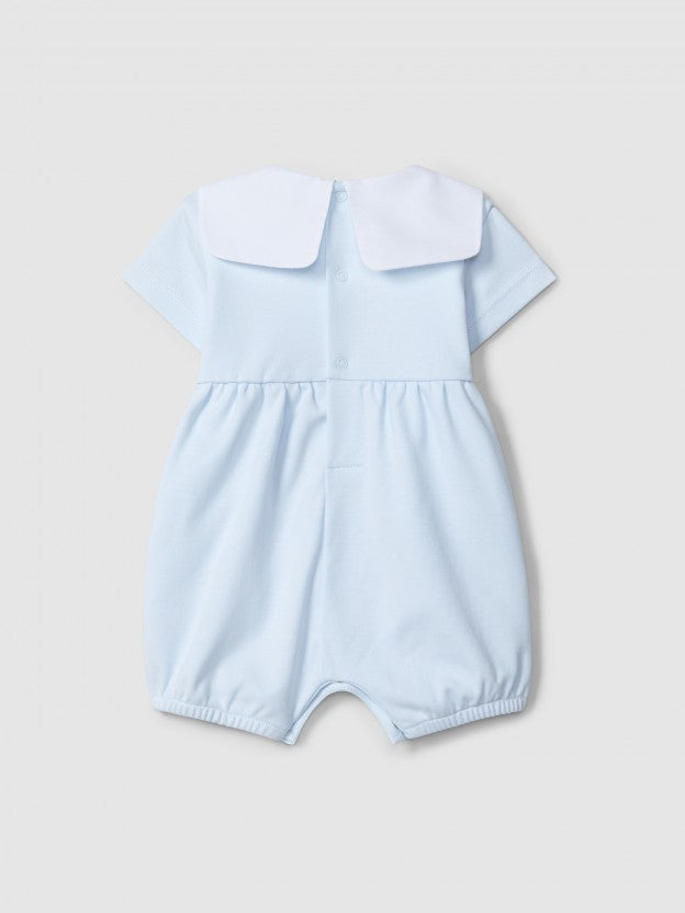 Shortie sailor collar and striped jacquard - Blue