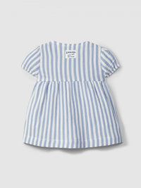 Dress in striped gauze Medium Blue
