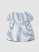 Dress in striped gauze Medium Blue