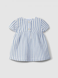 Dress in striped gauze Medium Blue