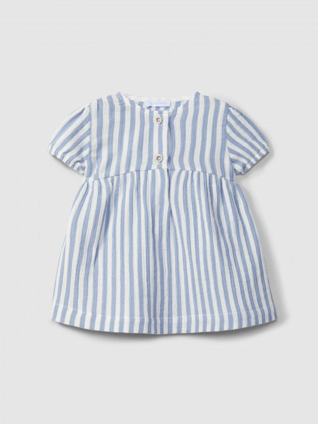 Dress in striped gauze Medium Blue
