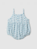 Floral print seersucker shortie