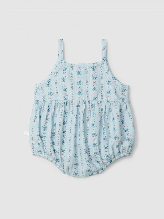 Floral print seersucker shortie