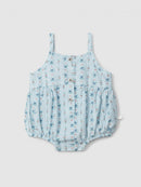 Floral print seersucker shortie