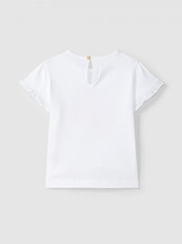 Printed T-shirt with embossed detail
